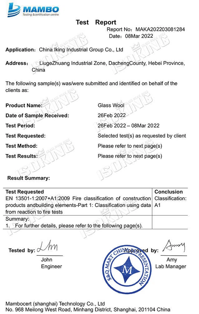 ISOKING CE glasswool